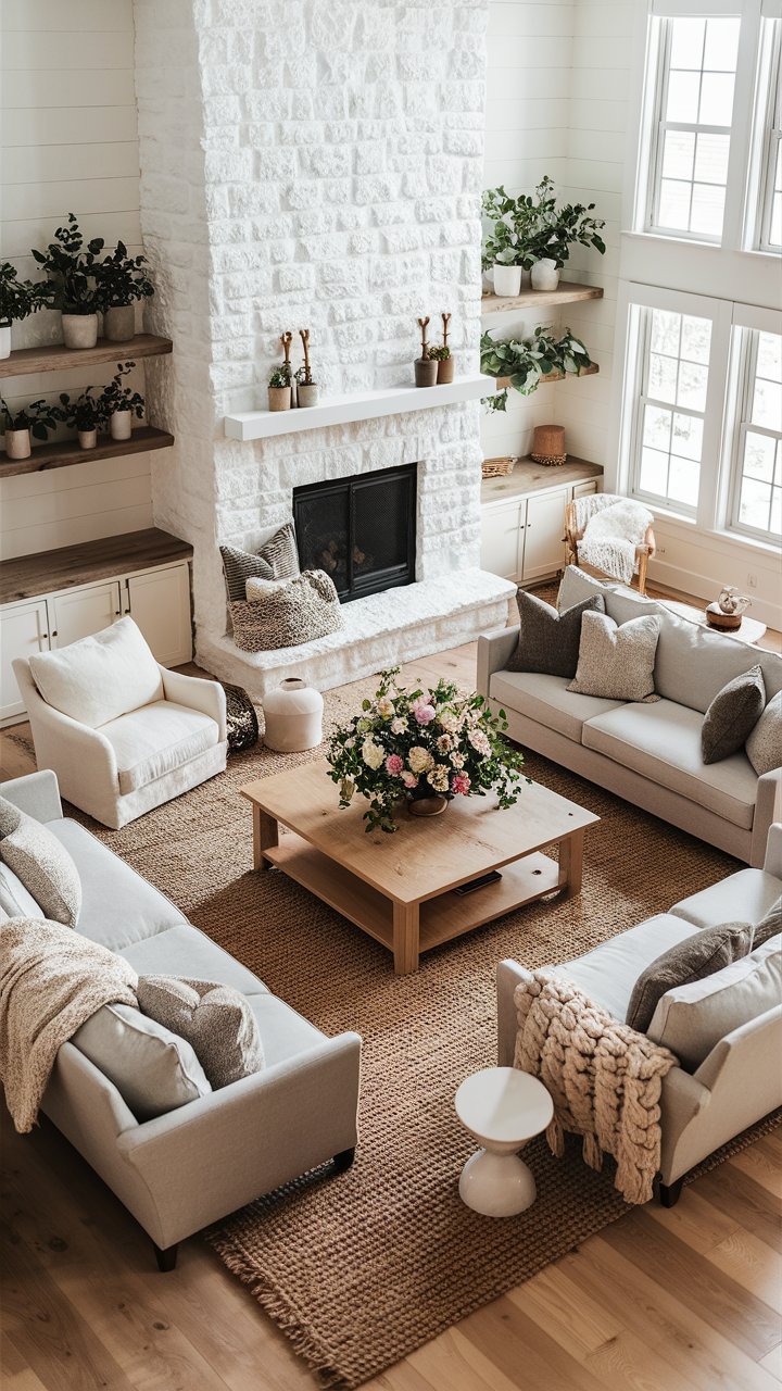 18 White Stone Fireplace Ideas