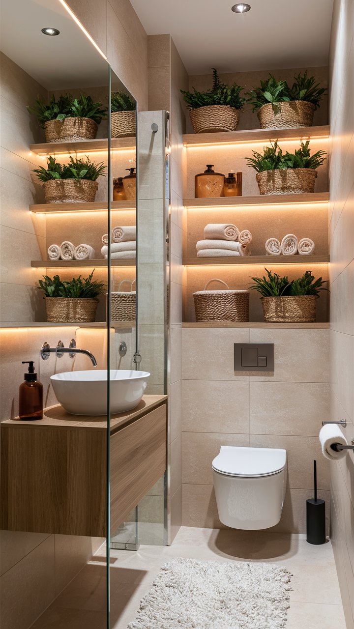 28 Small Bathroom Shelving Ideas To Declutter Your Space